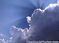 Sun beam through clouds